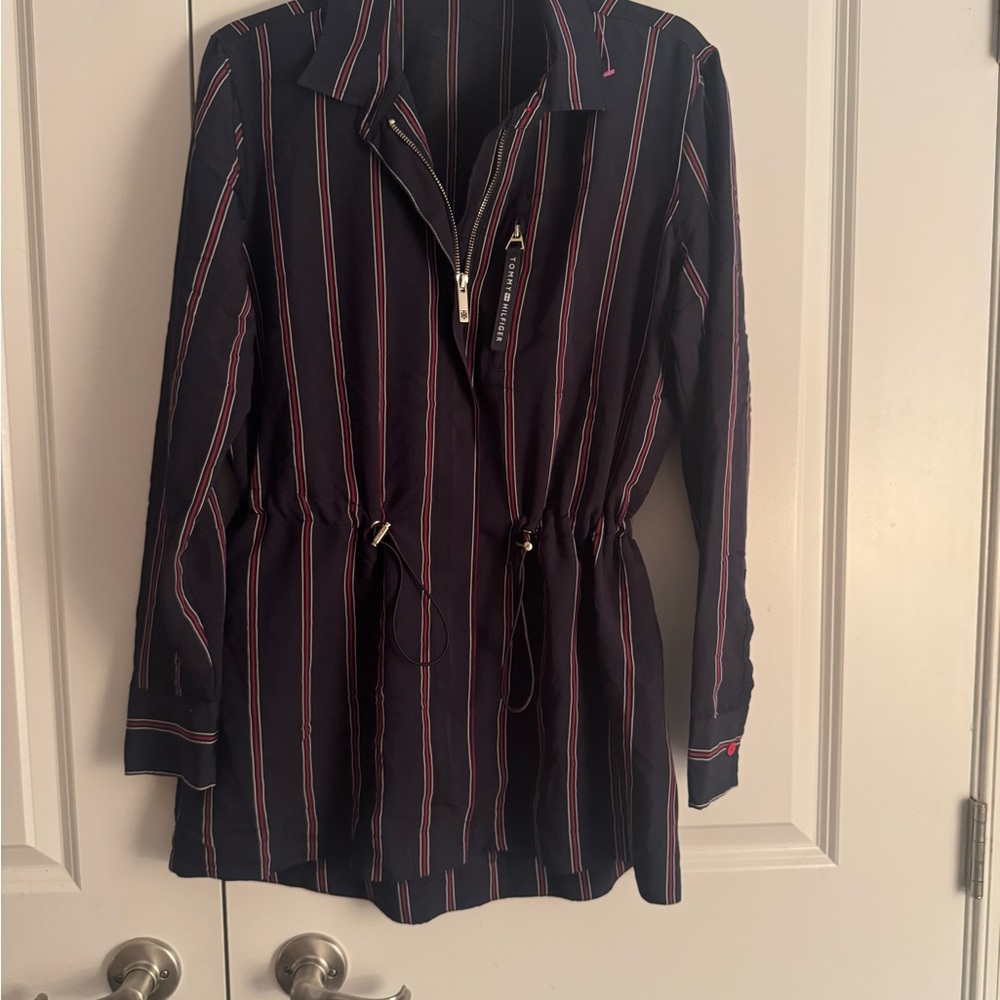 Tommy Hilfiger Blue Shirt with Red Stripes